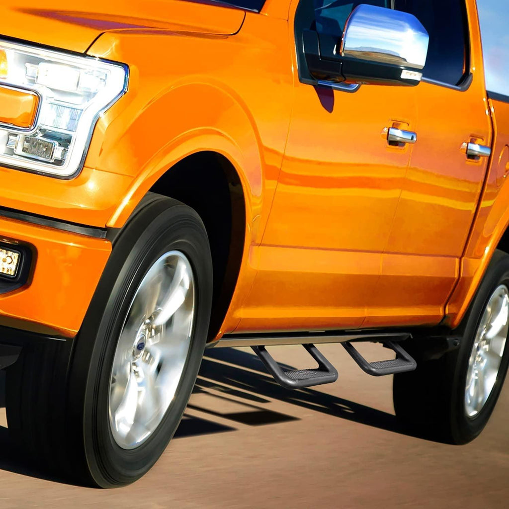 BBS-1103 Truck Black Powder Coated Side Step Set, 2 Pieces (1 Pair), Includes Mounting Brackets - Fits Various Trucks from Chevy (Chevrolet), Ford, Toyota, GMC, Dodge RAM and Jeep