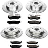 K2168 Front and Rear Z23 Carbon Fiber Brake Pads with Drilled & Slotted Brake Rotors Kit