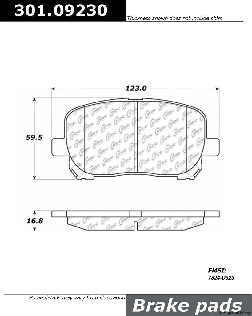Centric Front Disc Brake Pad for Vibe, Corolla, Matrix (301.09230)