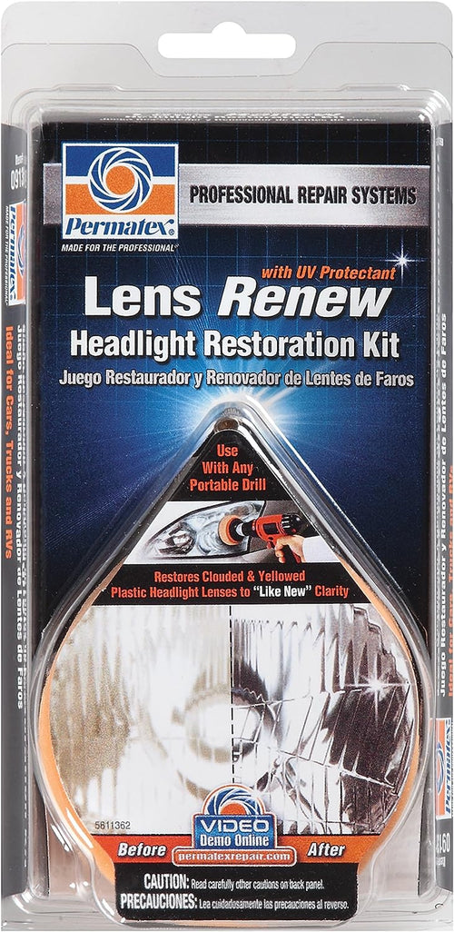 Permatex 09136 Lens Renew Headlight Restoration Kit