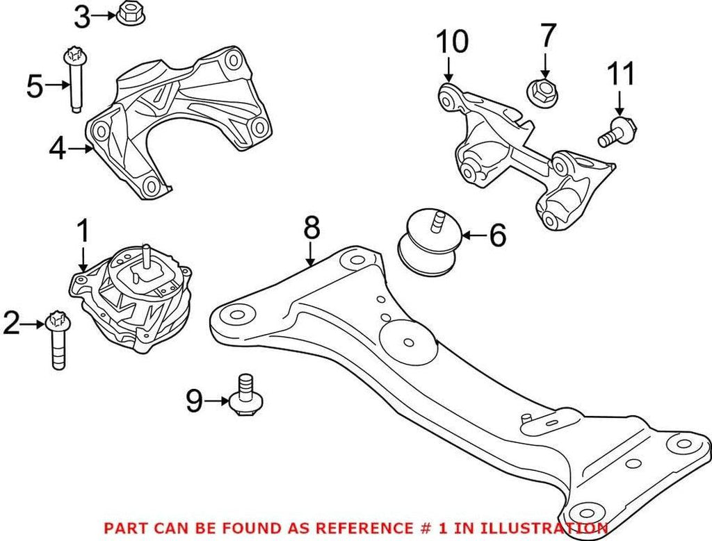 Genuine OEM Passenger Right Engine Motor Mount for BMW F80 F82 F83 F87 M2 M3 M4 Competition 2015-2020 3.0L L6 Turbo RWD