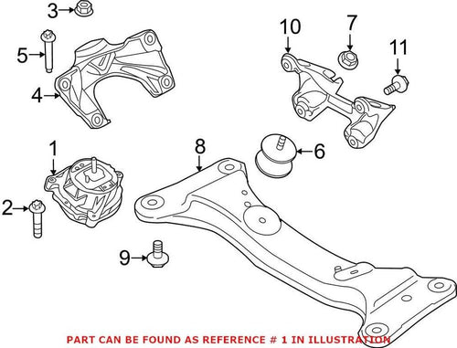 Genuine OEM Driver Left Engine Motor Mount for BMW F80 F82 F83 F87 M2 M3 M4 Base Competition 2015-2020 3.0L L6 Turbo RWD