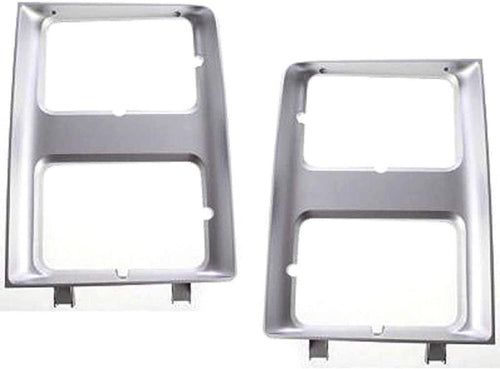 for Chevy C10 / C20 Headlight Door 1985 86 87 1988 Driver and Passenger Side Pair/Set | W/Dual Headlamps | Silver | GM2512126 + GM2513126 | 15598727 + 15598728