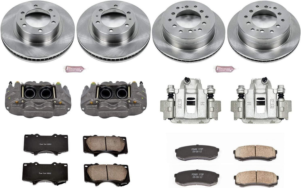 KCOE138 Autospeciality Replacement Front and Rear Caliper Kit- OE Rotors, Ceramic Brake Pads, Calipers