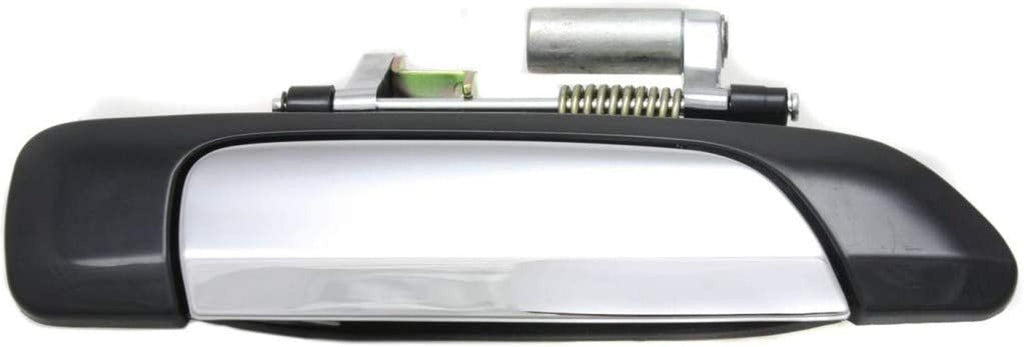 For Honda Civic Exterior Door Handle Rear, Passenger Side Smooth Black Bezel with Chrome Lever 2001-2005 | Trim:All Submodels