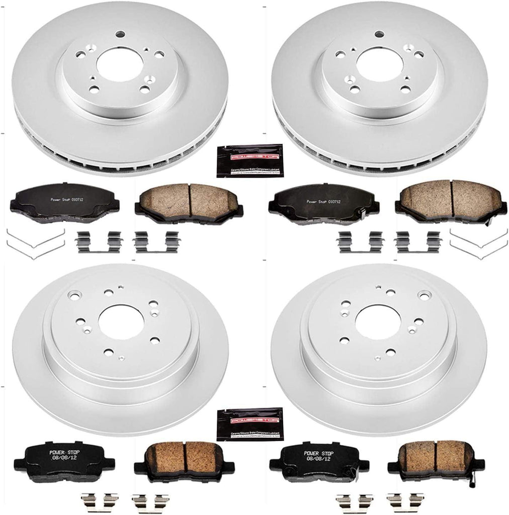 CRK2303 Coated Brake Rotor & Ceramic Brake Pads- Front & Rear