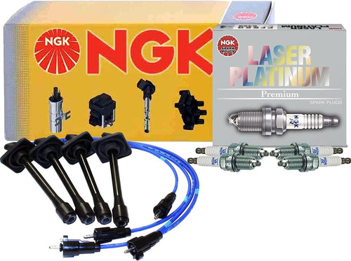 NGK Wire & 4 Laser Platinum Spark Plugs Kit for Toyota Camry RAV4 Solara L4