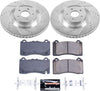K7318 Front Z23 Carbon Fiber Brake Pads with Drilled & Slotted Brake Rotors Kit