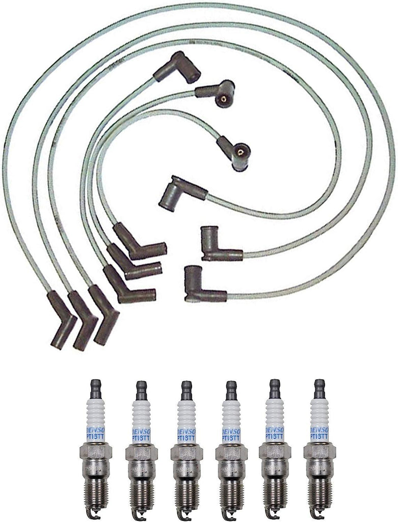 Denso Wire Set 8Mm & 6 Platinum TT Spark Plugs .040 Kit for Ford Mustang 3.8L V6
