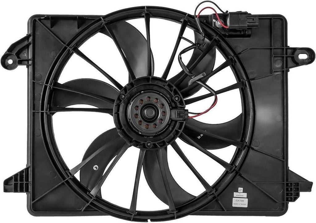 OEM-RF-0066 Factory Style Radiator Cooling Fan Assembly Cooling Efficiency Improved Direct Replacement [Compatible with 09-18 Challenger/Charger] Black