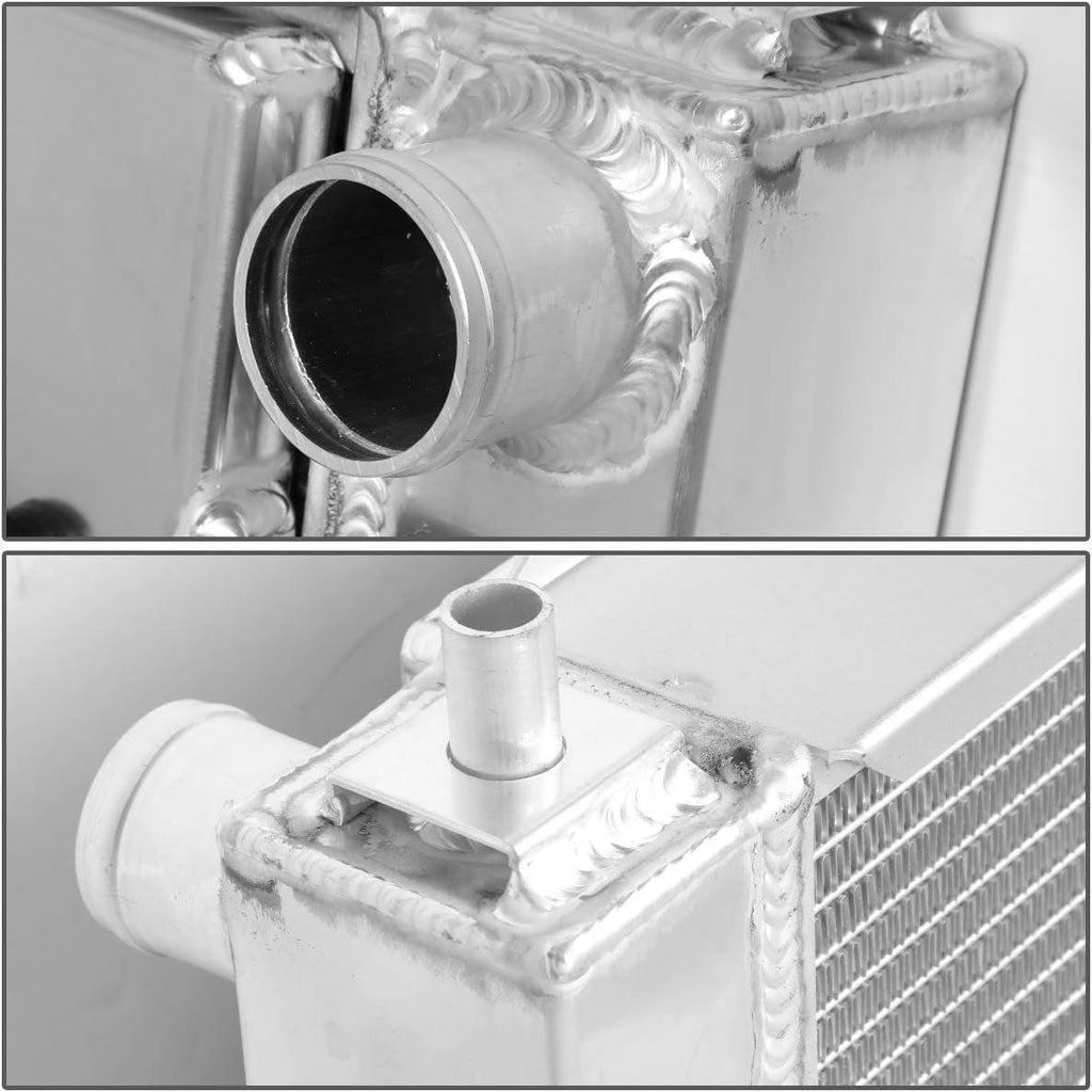 RA+FS-FM97MT-3 Tri Core 3-Row Radiator W/Fan Shroud Fit 97-04 Ford Mustang Mt,Metallic