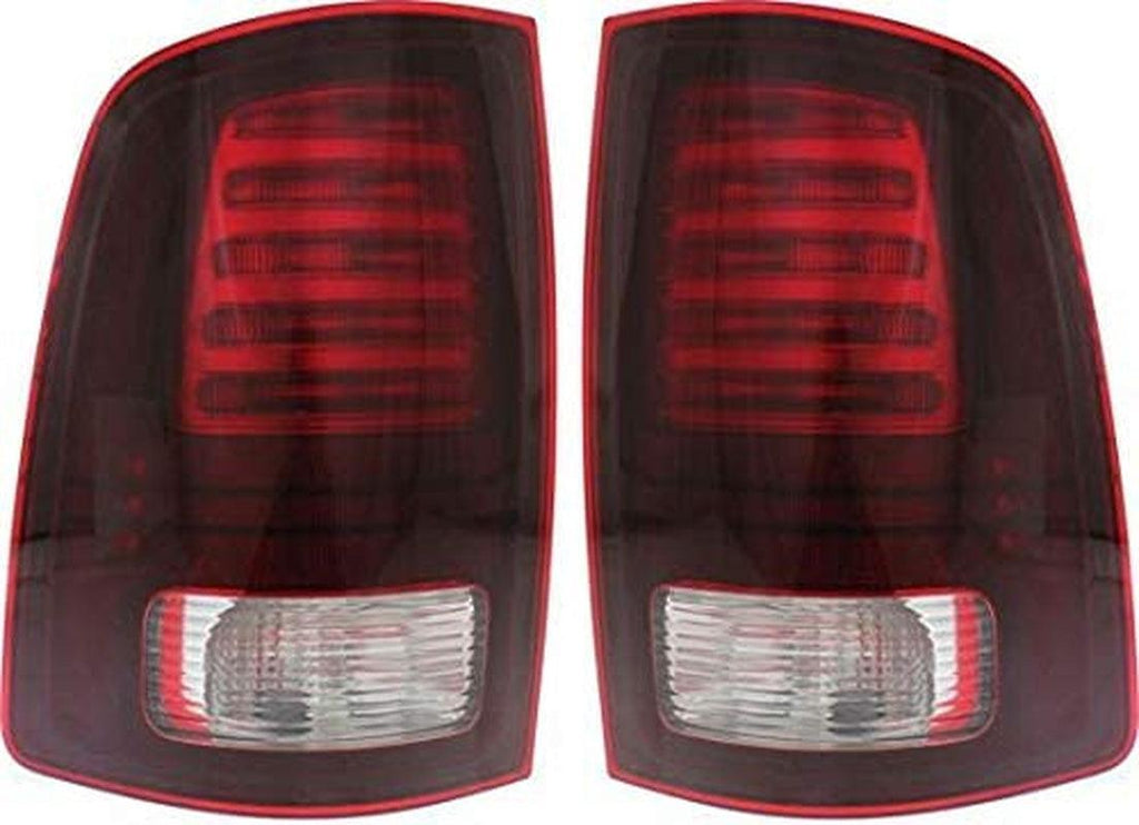 Tail Light Assembly Compatible with 2013-2018 Ram 1500/2500 / 3500 Sport Type, Clear/Red Lens, Set of 2, Driver and Passenger Side