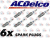 Set of 6 Spark Plugs Acdelco for Buick Chevy GMC Isuzu Oldsmobile Pontiac V6