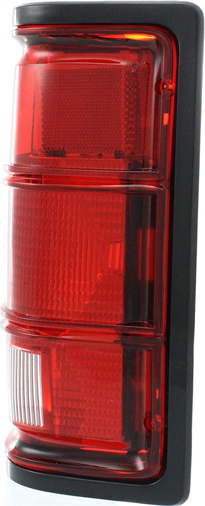 Tail Light Lens and Housing Compatible with 1987-1996 Dodge Dakota Black Trim, from 11-2-1987, Set of 2, Driver and Passenger Side Clear & Red Lens