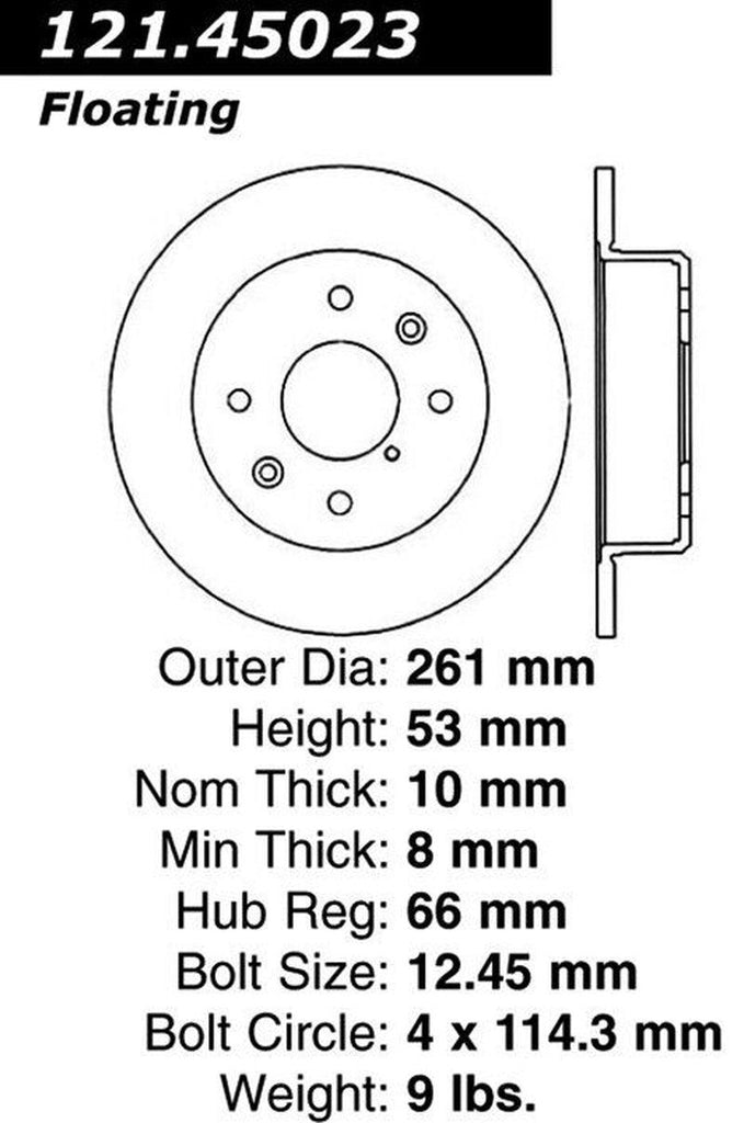 Centric Rear Disc Brake Rotor for 1986-1988 Mazda RX-7 (121.45023)