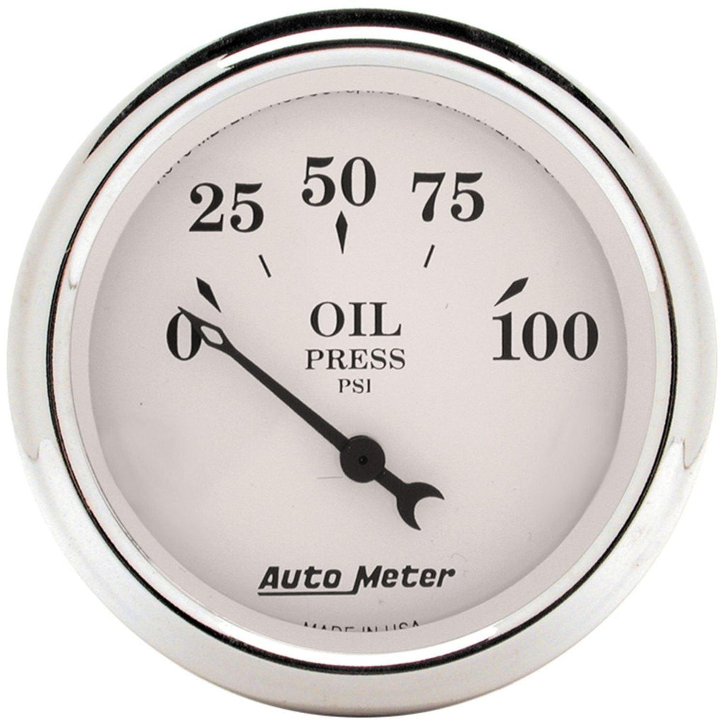 2-1/16 in. OIL PRESSURE 0-100 PSI OLD-TYME WHITE - greatparts