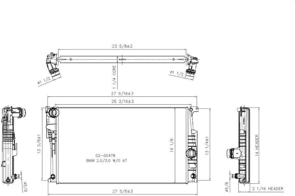 13394 Replacement Radiator for BMW