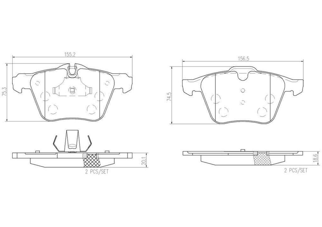 Brembo Front Disc Brake Pad Set for F-Type, XJ, XF (P36028N)