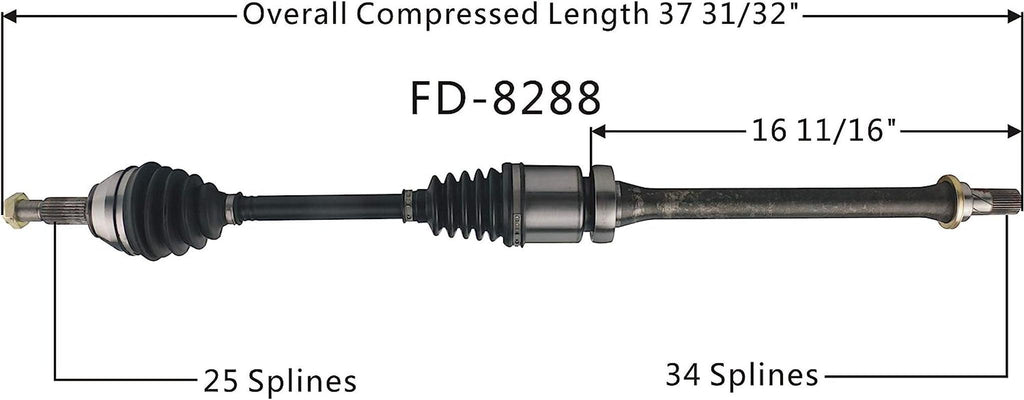 FD-8288 CV Axle, 1 Pack