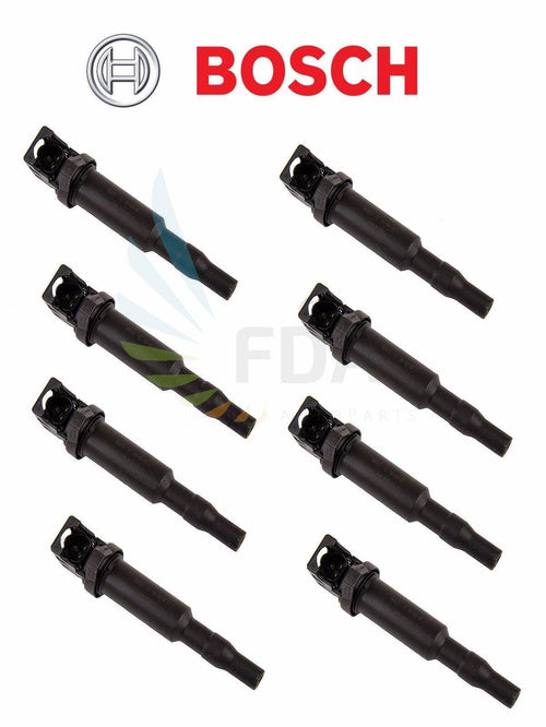 8 OEM BOSCH Ignition Coil Kit Set W/ Spark Plug Connector for BMW 5 6 7 X5 X6
