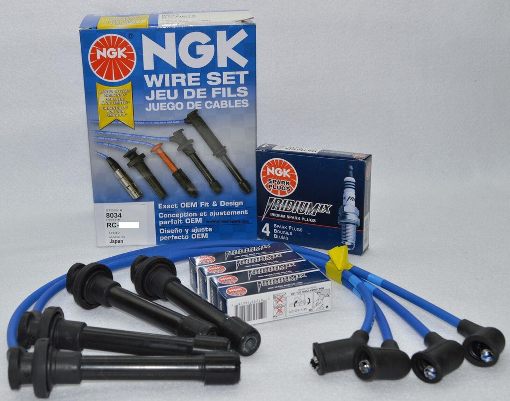 Acura Integra NGK Japan Blue Spark Plug Wire Set HE82+NGK Iridium IX Spark Plugs