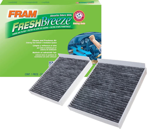 Fresh Breeze Cabin Air Filter Replacement for Car Passenger Compartment W/ Arm and Hammer Baking Soda, Easy Install, CF11220 for Select BMW Vehicles , White