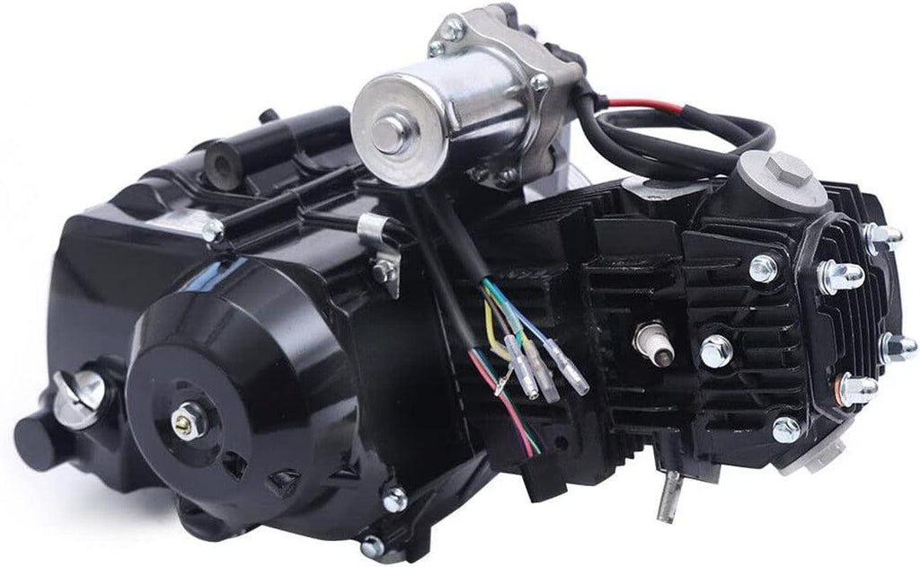 4 Stroke Engine Motor for 125CC All Sizes Atvs Go Karts Semi-Auto Engine with Reverse Single Cylinder Air-Cooled Kick Starter Complete Engine Motor Kit