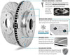 K6707 Front and Rear Z23 Carbon Fiber Brake Pads with Drilled & Slotted Brake Rotors Kit