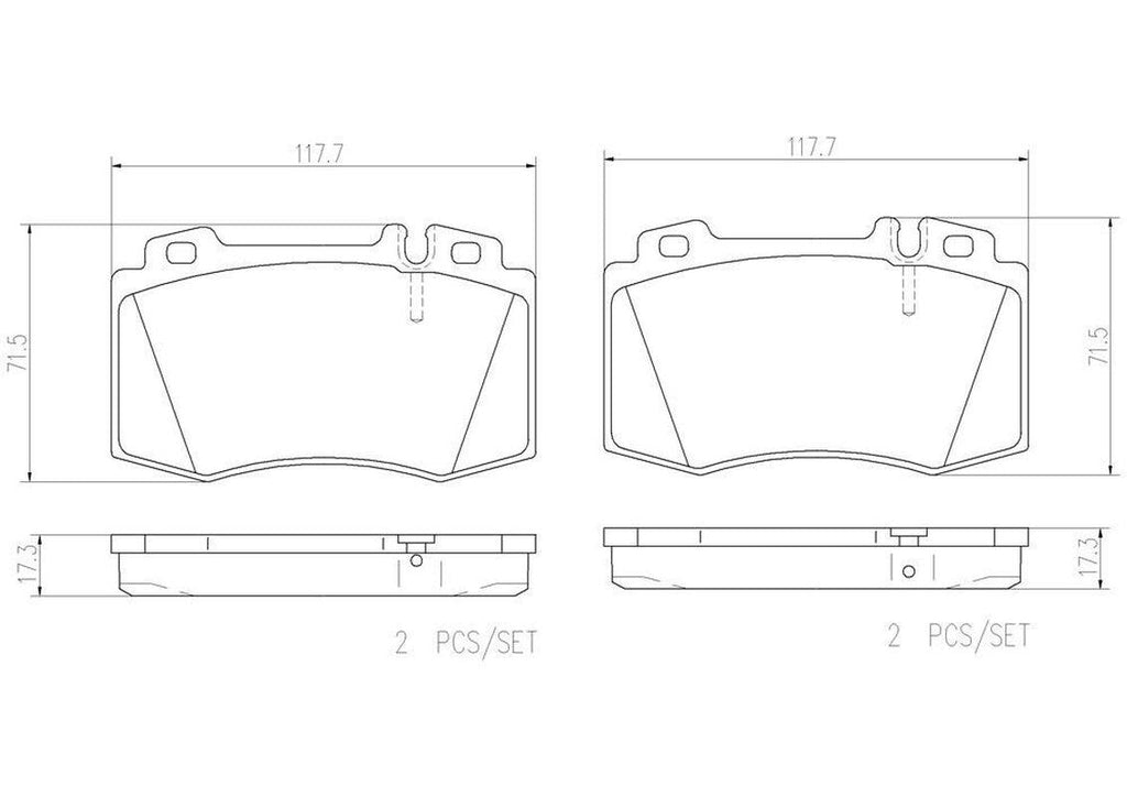 Brembo Front Disc Brake Pad Set for Mercedes-Benz (P50053N)