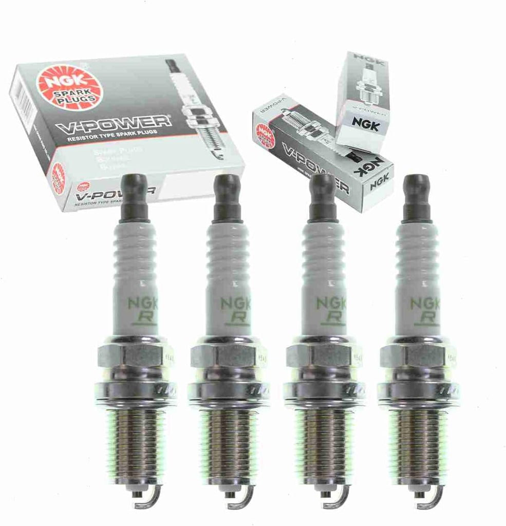 4 Pc NGK V-Power Spark Plugs Compatible with Nissan Frontier 2.4L L4 1998-2004