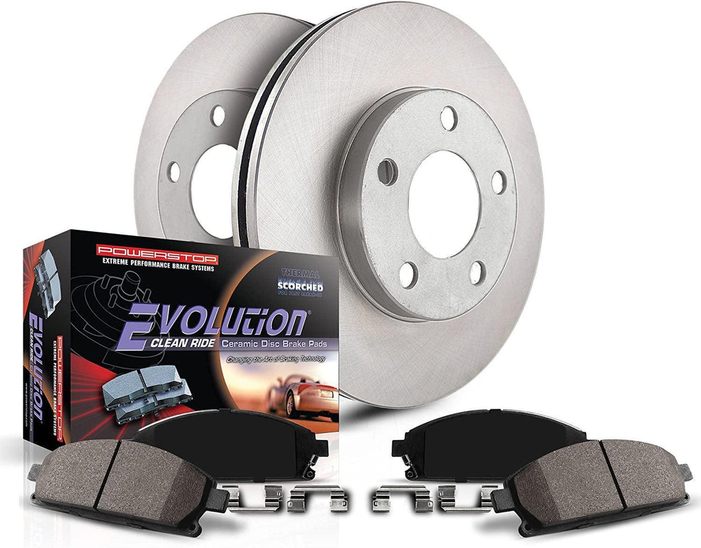 Front KOE165 Stock Replacement Brake Pad and Rotor Kit Autospecialty