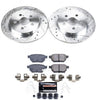 K5503 Rear Z23 Carbon Fiber Brake Pads with Drilled & Slotted Brake Rotors Kit
