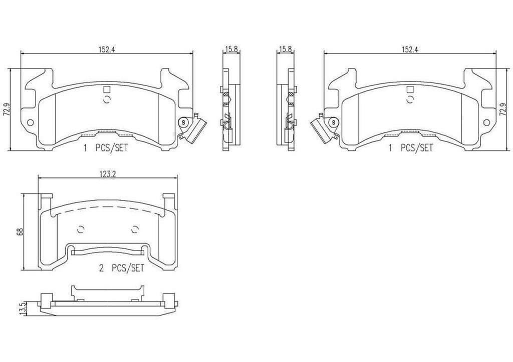 Front Disc Brake Pad Set for S10, Sonoma, Hombre, Blazer, Jimmy+More (P59063N)