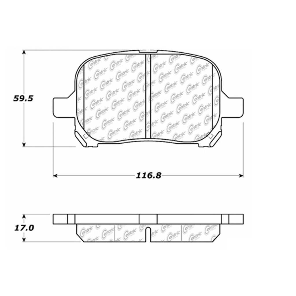 Centric Front Disc Brake Pad for Avalon, Solara, ES300, RX300, Camry (102.07070)