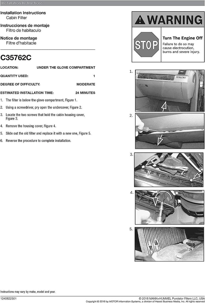 C35762C one Advanced Cabin Air Filter Compatible with Select Porsche and Volkswagen