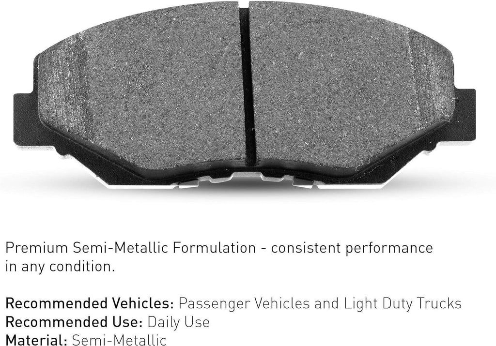 R1 Concepts Semi Met Brake Pads and Hardware Kit 2311-1210-01 Front