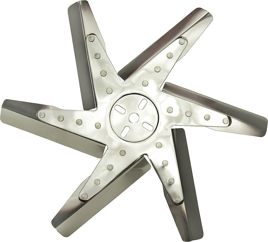 19217 17" High Performance Polished Chrome/Stainless Flex Fan Standard Rotation