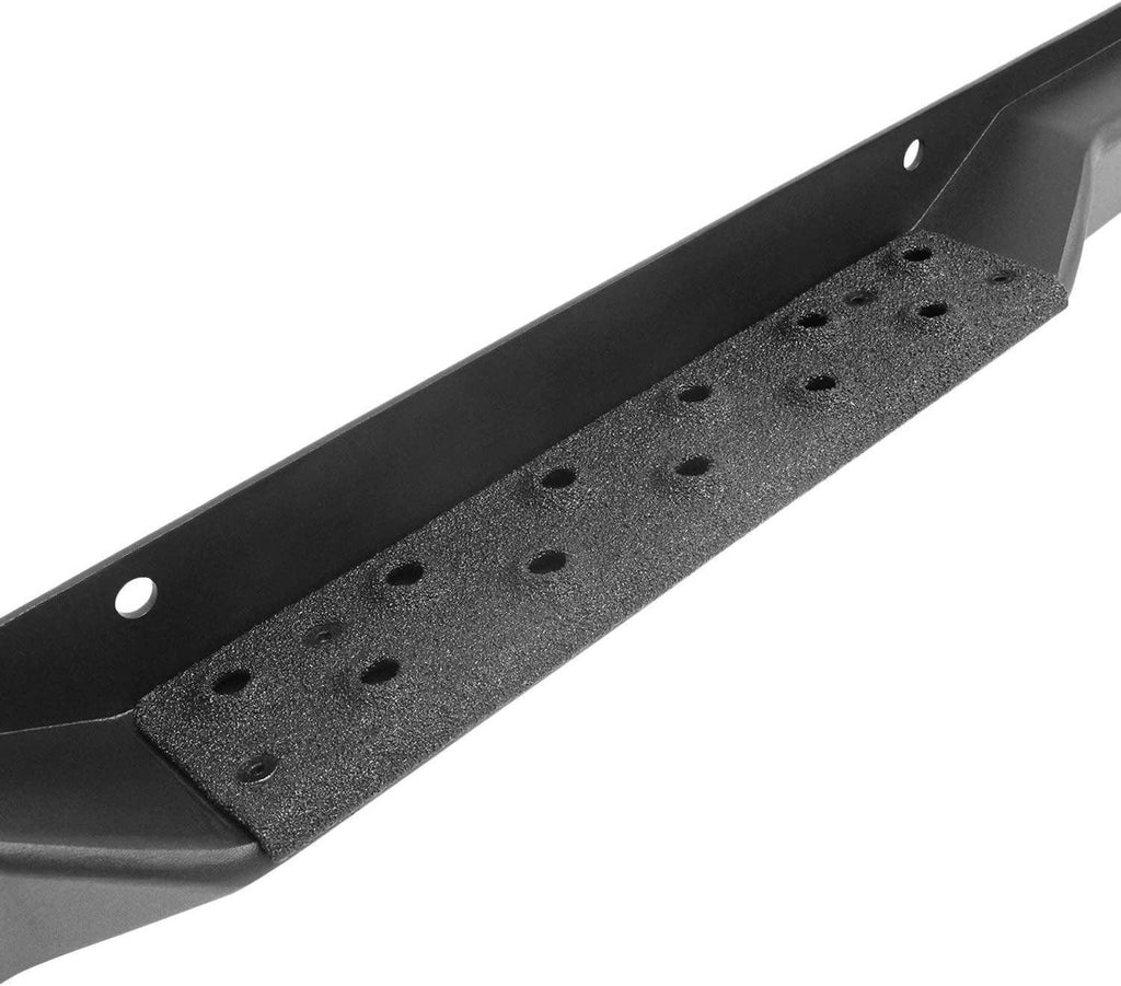 42-7015 Textured Black Rock Slider Steps for Jeep Wrangler JK Unlimited 4Dr 2007-2018 (Excl. 2018 JL), 1 Pack