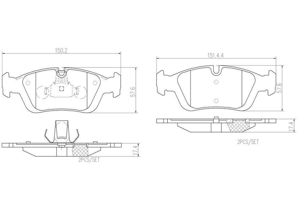 Brembo Front Disc Brake Pad Set for BMW (P06024N)