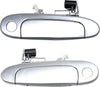 Aftermarket Front Exterior Door Handle Compatible with 2000-2005 Toyota Echo All Chrome, with Keyhole, Set of 2, Driver and Passenger Side