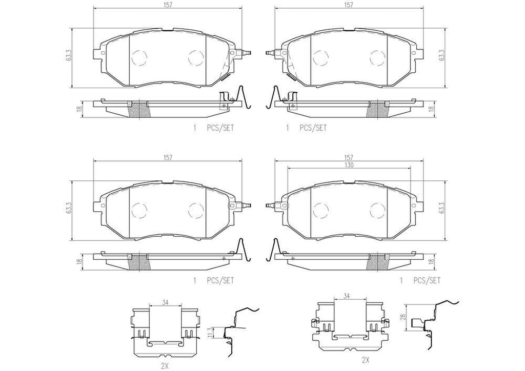 Brembo Front Disc Brake Pad Set for Subaru (P78017N)