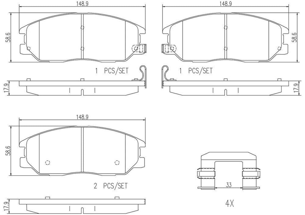 Brembo Front Disc Brake Pad Set for 03-09 Kia Sorento (P30050N)