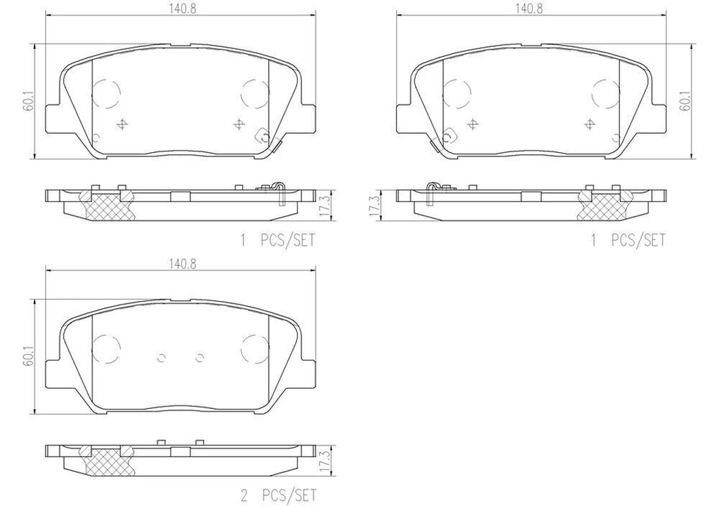 Front Disc Brake Pad Set for Genesis Coupe, Veloster, Forte Koup+More (P30065N)