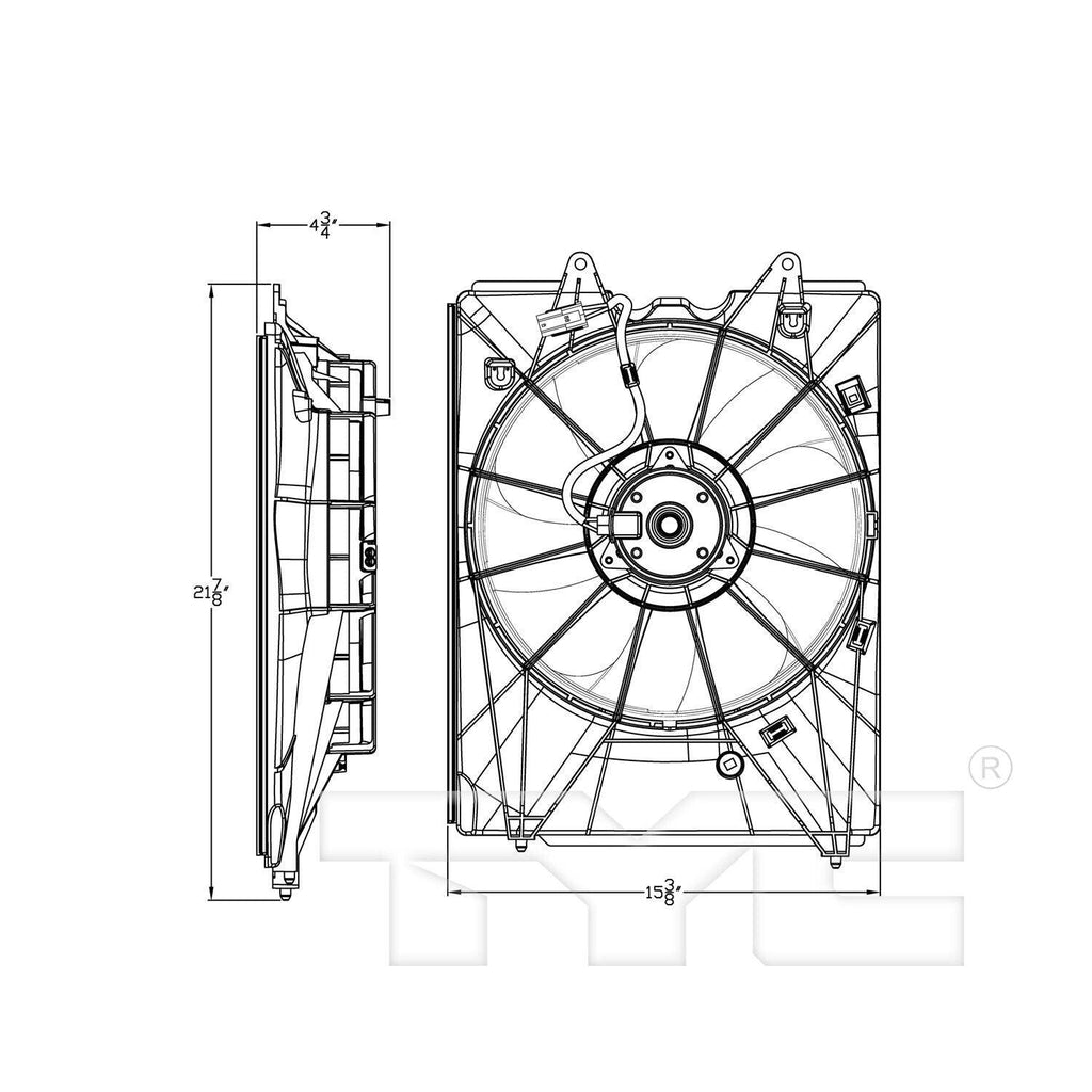TYC Engine Cooling Fan Assembly for MDX, Pilot, Ridgeline 601490