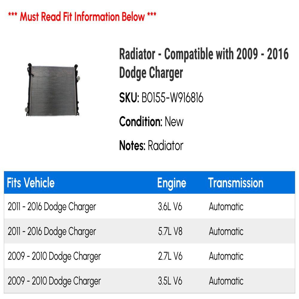 Radiator - Compatible with 2009 - 2016 Dodge Charger 2010 2011 2012 2013 2014 2015