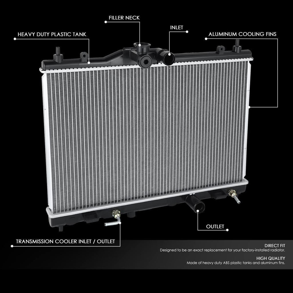 OEM-RA-13002 OE Style 1-Row Aluminum Cooling Radiator Compatible with 2007-2011 Versa 1.8L CVT AT