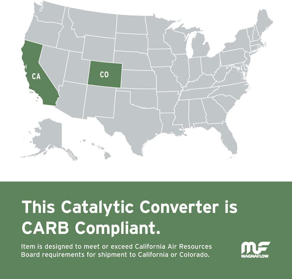 Magnaflow Manifold Catalytic Converter California Grade CARB Compliant 452013 - Stainless Steel 2In Main Piping, 20.9In Overall Length, Pre-And-Post Converter O2 Sensor - CA Legal RAV4 Replacement