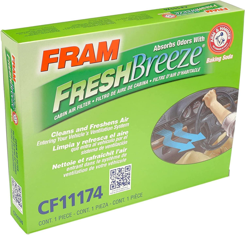 Fresh Breeze Cabin Air Filter with Arm & Hammer Baking Soda, CF11174 for Ford Vehicles