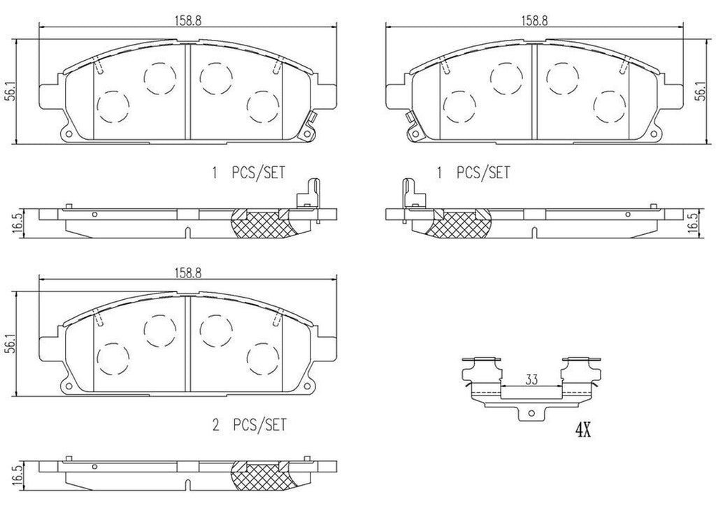 Brembo Front Disc Brake Pad Set for Quest, MDX, Pathfinder, QX4, Q45 (P56040N)