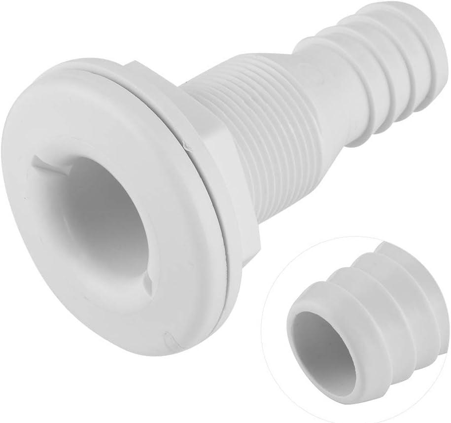 Thru Hull Bilge Fitting, 1In Nylon Plastic Marine Thru Hull Bilge Pump Hose Aerator Fitting for Boat Yacht Sail RV Camper Van